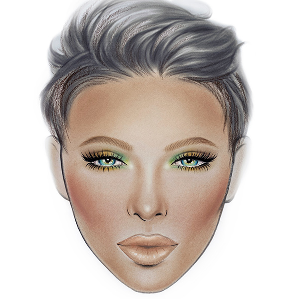 Facechart art featuring spring look