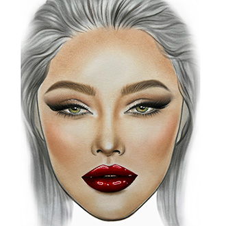 makeup by Priscilla face chart art